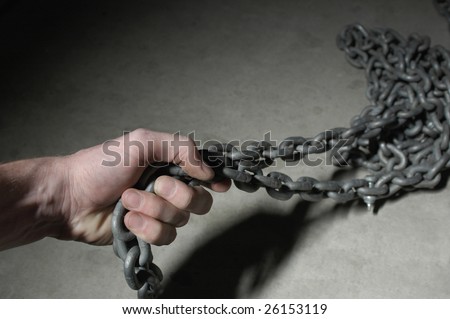 Strong hand and chain