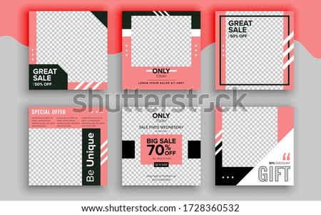 Set of sale banner template design. Vector illustration.