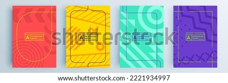 Modern abstract covers set, minimal covers design. Colorful geometric background, vector illustration. Сток-фото © 