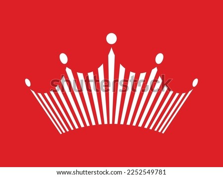 crown logo sign symbol emblem royal king icon vector template red white isolated background object art design