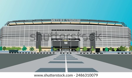 This MetLife stadium is in the United States which will be used in the World Cup football event. Image in vector. HD quality