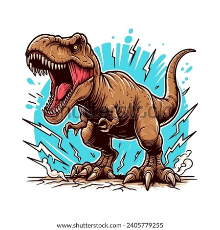 Tyranosaurus rex t-rex vector illustration for logo and tshirt design