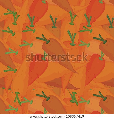Orange carrots seamless pattern raster illustration