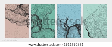 Ultra thin line net shape. Abstract 3D computer modeling science geometry. Futuristic sound wave interacting with random particles. Mold growing texture on flat earthly colored background.