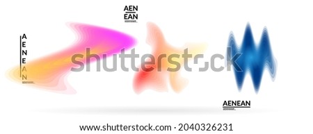 Abstract futuristic wavy shapes. Set of blended transparent gradients. Futuristic vector illustration badge set. Smooth fluid bubbles with flame effect.
 Foto d'archivio © 