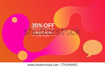 Abstract geometric background. Modern template for social media banner. Contemporary material design with realistic shadow over flat gradient background.