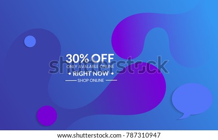 Abstract geometric background with vanishing waves. Modern template for social media banner. Contemporary material design with realistic shadow over flat gradient background.