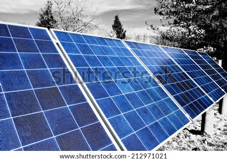Solar panels on the ground