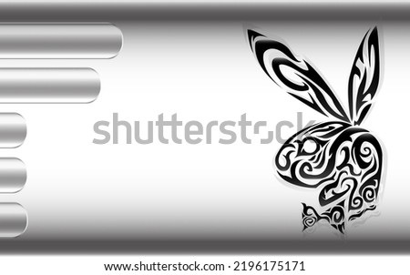 Playboy logo Tribal tattoo with copy space,can be used for templates, backgrounds, article backgrounds, web, etc.