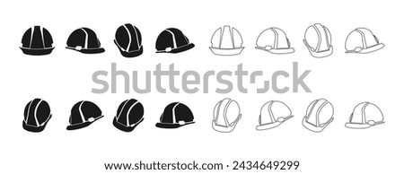 hard hat or safety helmet icon set. helmet for construction worker. vector illustration isolated on white background.