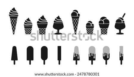 ice cream icon set vector illustration isolated on white background.