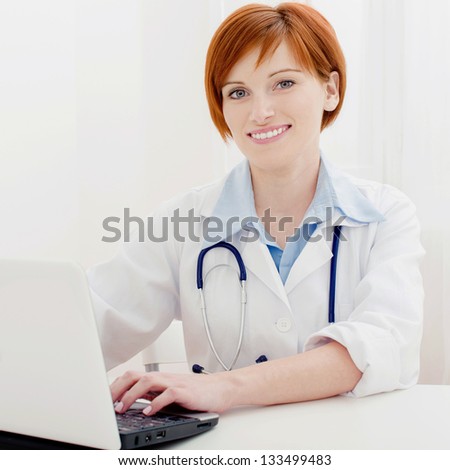 Female doctor waiting for patient