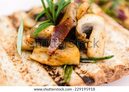 Grilled mushroom toast