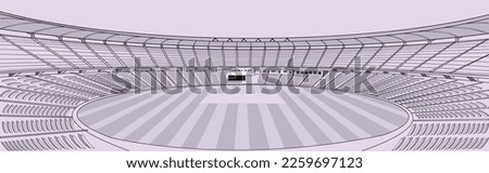 Multi-purpose Sports Ground Vector Sketch Largest Cricket Stadium World Largest Cricket Ground