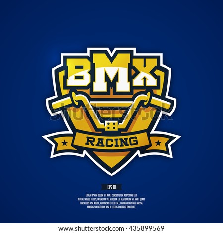 Modern professional BMX logo. Bicycle Moto Extreme badge.