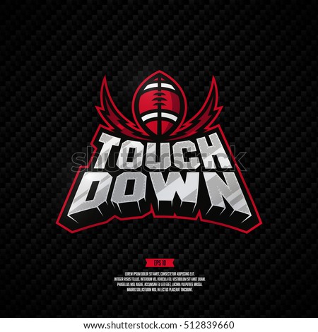 Modern professional touch down logo. American football logo.