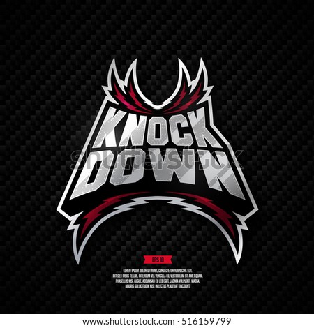 Modern professional fighting logo design. Knock down sign.