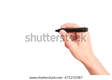 Similar – Image, Stock Photo Hand holding felt tip pens or markers
