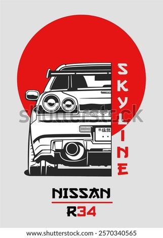 NISSAN SKYLINE R34 VECTOR JAPAN STYLE DESIGN