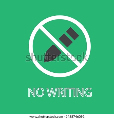 No writing permitted indicating unauthorized markings are prohibited. No writing sign vector logo collection for web app ui