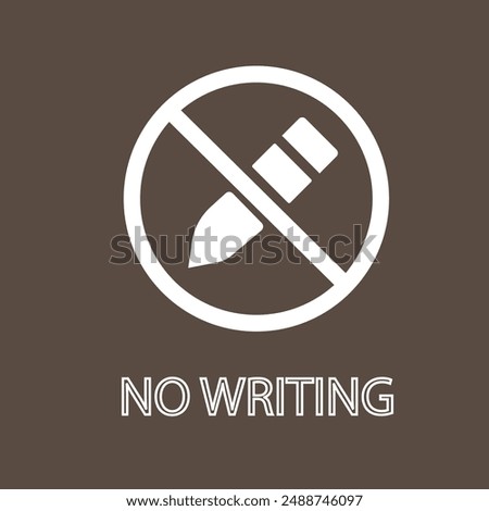 No writing permitted indicating unauthorized markings are prohibited. No writing sign vector logo collection for web app ui