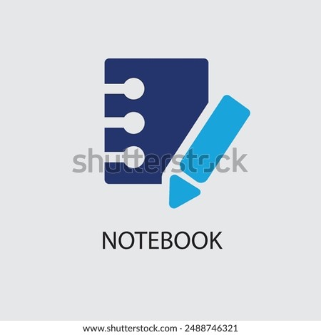 Agenda book icon for web. Simple school agenda with title sign web icon silhouette with invert color. Spiral binding notebook solid black icon vector design. School supplies symbol vector design