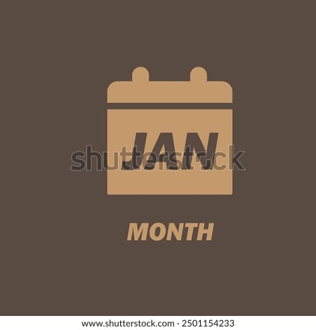 Month Jan in calendar, colorfull flat style vector illustration