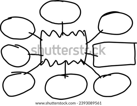 Vector Mind mapping whiteboard paragraph on isolated background add text and material 