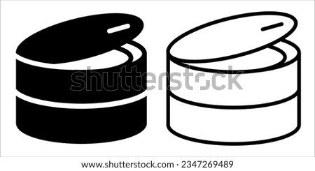 VECTOR CANNED FOOD ICON IN STROKE AND FILL VERSION