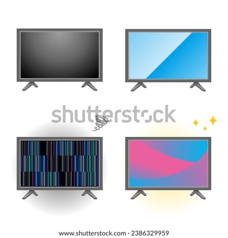 It is an illustration of a small TV set of 4 points.