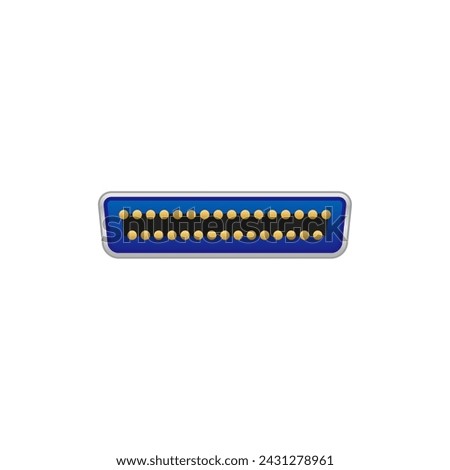 It is an illustration of the black SCSI D-SUB 25 pin outlet (port).