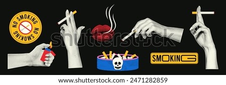 Similar – Image, Stock Photo Hand holding a cigarette