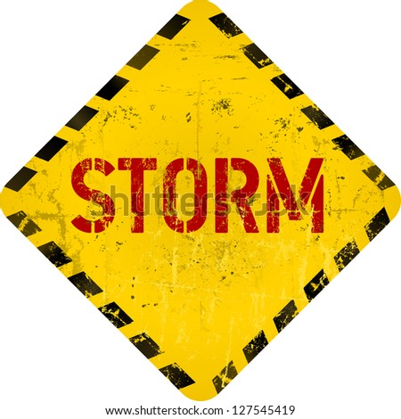 storm warning sign, vector illustration