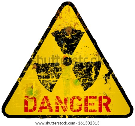 Radiation Warning Sign, Grungy Style Stock Vector Illustration ...