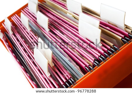 office folders with blank labels, free copy space