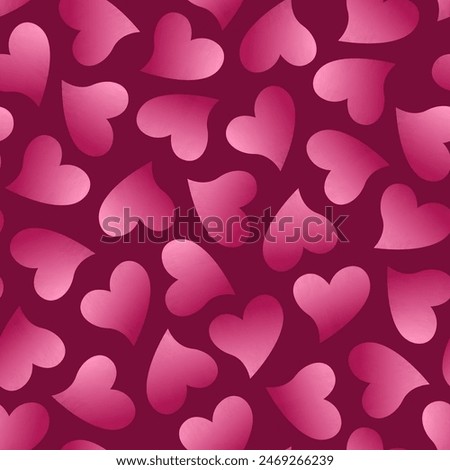 Watercolor valentine heart seamless pattern vector. Cute heart collection. Symbol of love, Valentines's day. Beautiful brushstroke heart. For fabric, paper, wrapping, card, print, skirt, scarf, decor.