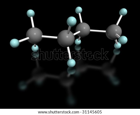 3d Molecular Model Of Butane On Black Background Stock Photo 31145605 ...