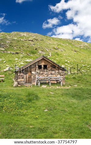 Characteristic mountains house called Baita