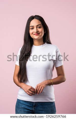 Similar – Image, Stock Photo Dreamy stylish woman standing on city street