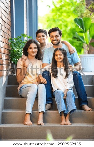 Similar – Image, Stock Photo Child sitting on stairs in skatepark