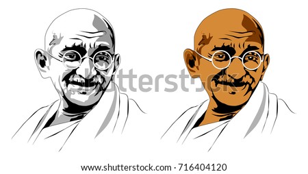 stock vector illustration of Mohandas Karamchand Gandhi or mahatma gandhi, great Indian freedom fighter who promoted non voilence