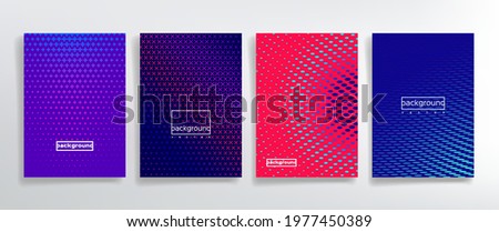 Decorative point cover templates vector kit. Layout Corporate journal perforated tone patterns. Style cover page leaflets abstract trendy. Dots and cross elements design. Vertical colorfull background