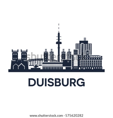 Abstract skyline of city Duisburg in Germany, vector illustration