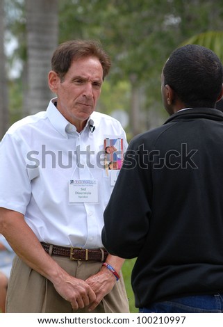 WELLINGTON, FL -APRIL 15: Sid Dinerstien, Palm Beach County RNC Chair, at a Tax Day Tea Party rally in on April 15, 2012 in Wellington, FL