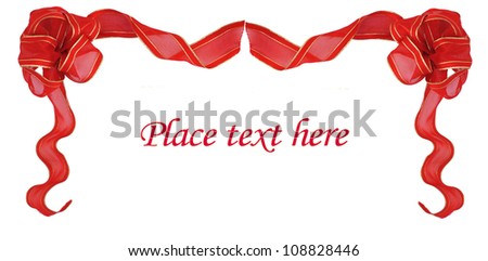 Red ribbon border suitable for christmas or valentines or other holiday decorations