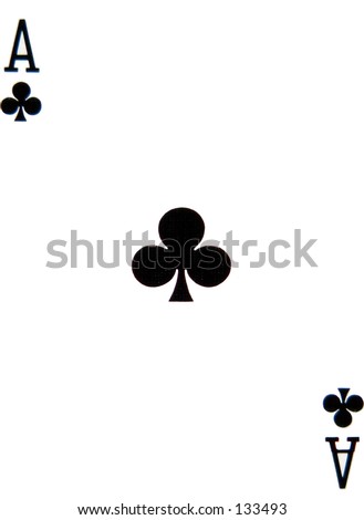 Simple image in black and white of the ace of clubs. This card is the sign of a well-ordered life and legitimate hopes and foretells career success. Also represents an eager search for knowledge.