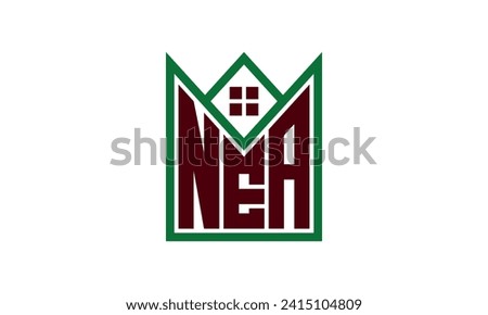 NEA initial letter real estate builders logo design vector. construction ,housing, home marker, property, building, apartment, flat, compartment, business, corporate, house rent, rental, commercial 