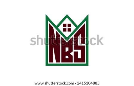 NBS initial letter real estate builders logo design vector. construction ,housing, home marker, property, building, apartment, flat, compartment, business, corporate, house rent, rental, commercial 