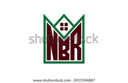 NBR initial letter real estate builders logo design vector. construction ,housing, home marker, property, building, apartment, flat, compartment, business, corporate, house rent, rental, commercial 