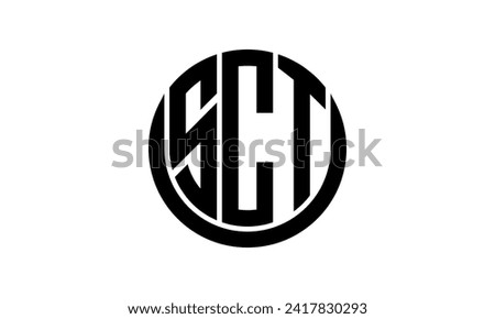 SCT initial letter geometric creative circle shape icon logo design vector. monogram, lettermark, circle, calligraphy, symbol, emblem, elegant, abstract, wordmark, sign, art, typography, icon, shape